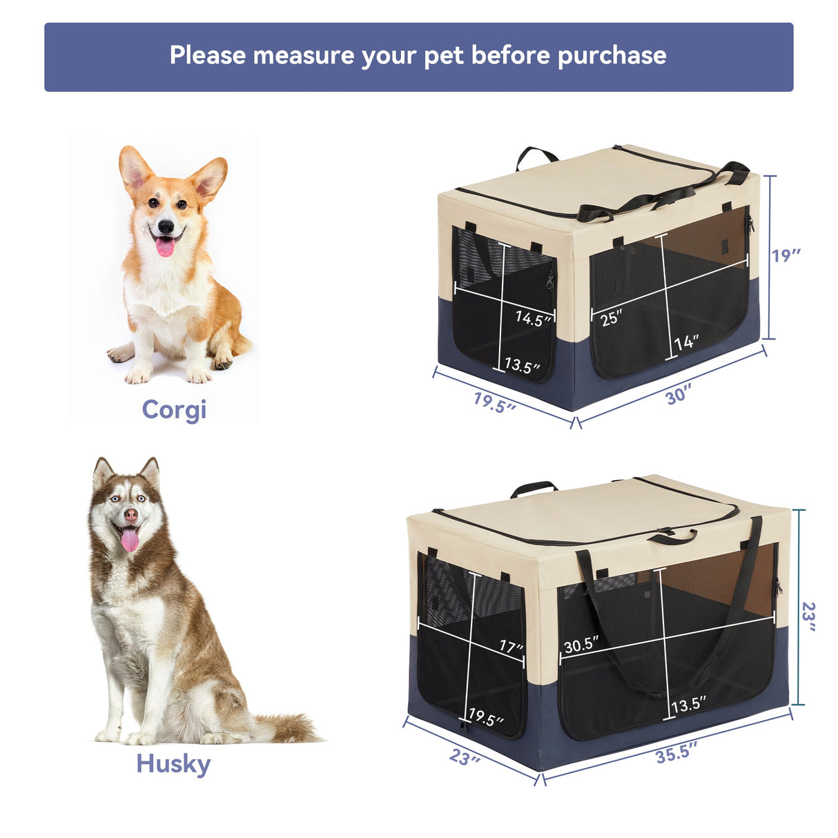 Adjustable Fabric Dog Crate by SunnyPet