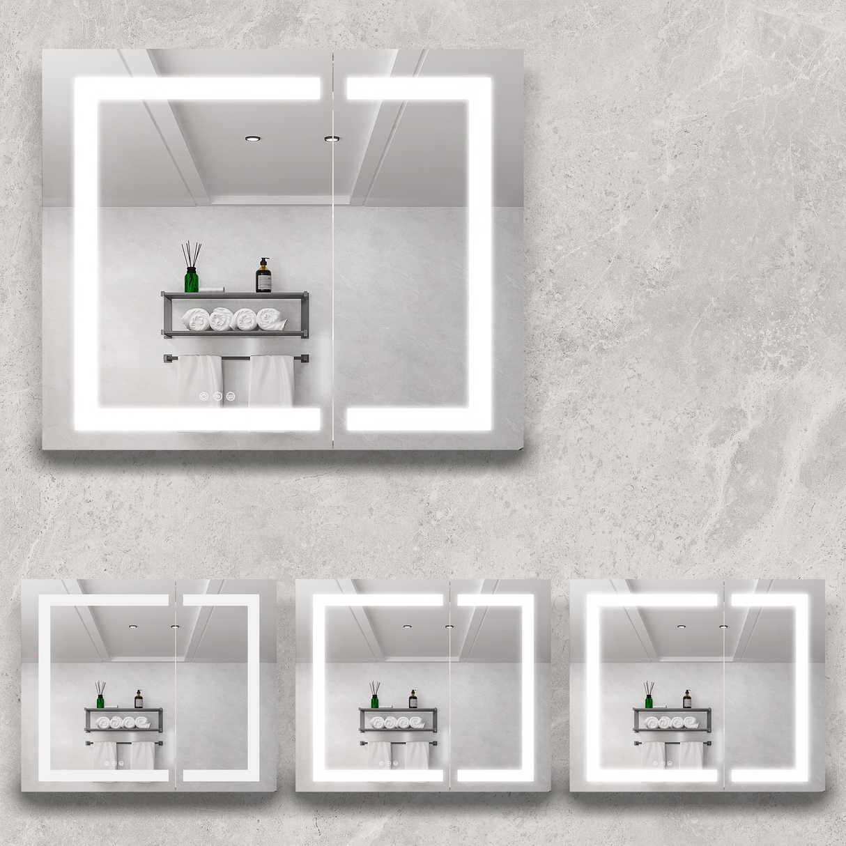36x30 Inch Medicine Cabinet with LED Vanity Mirror