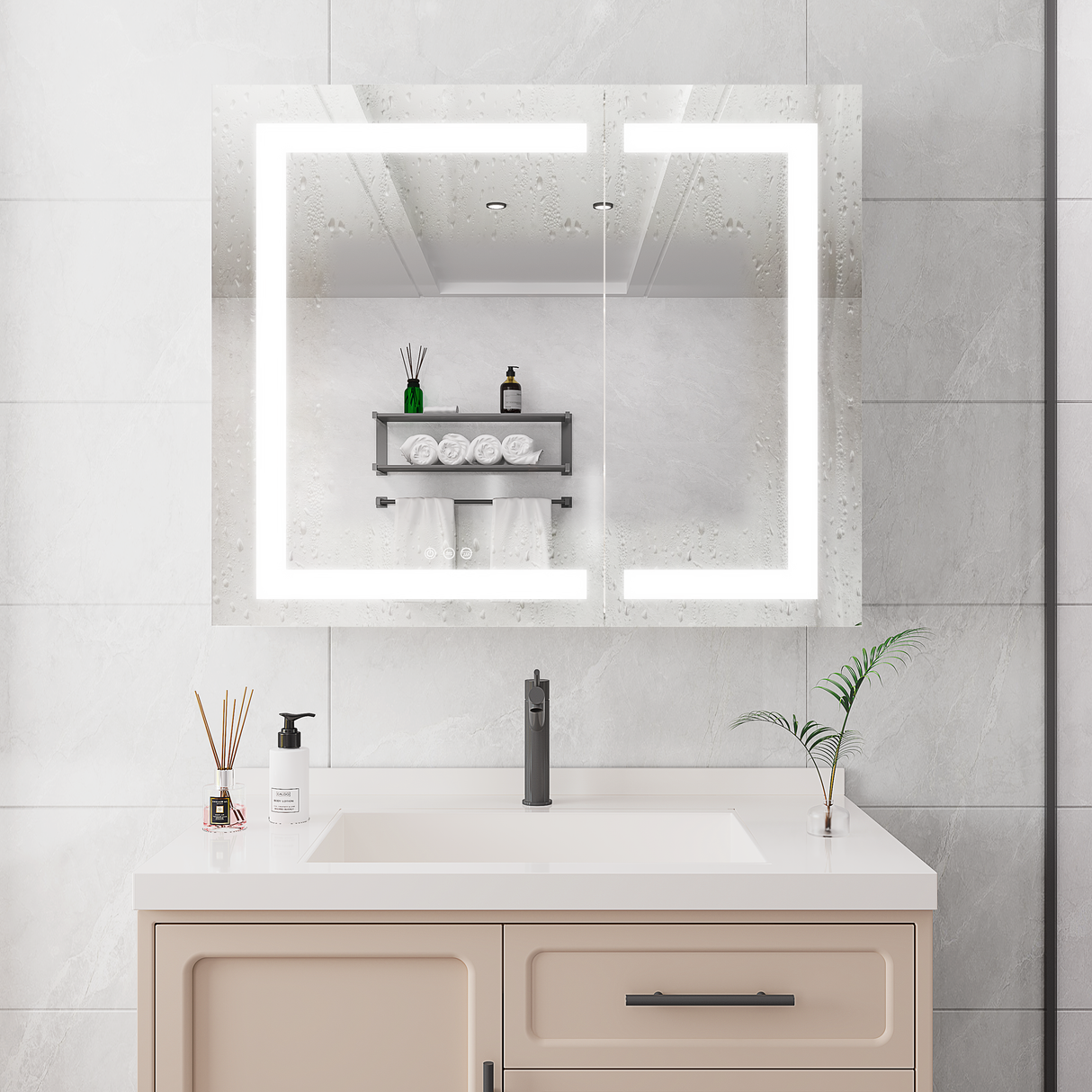 36x30 Inch Medicine Cabinet with LED Vanity Mirror