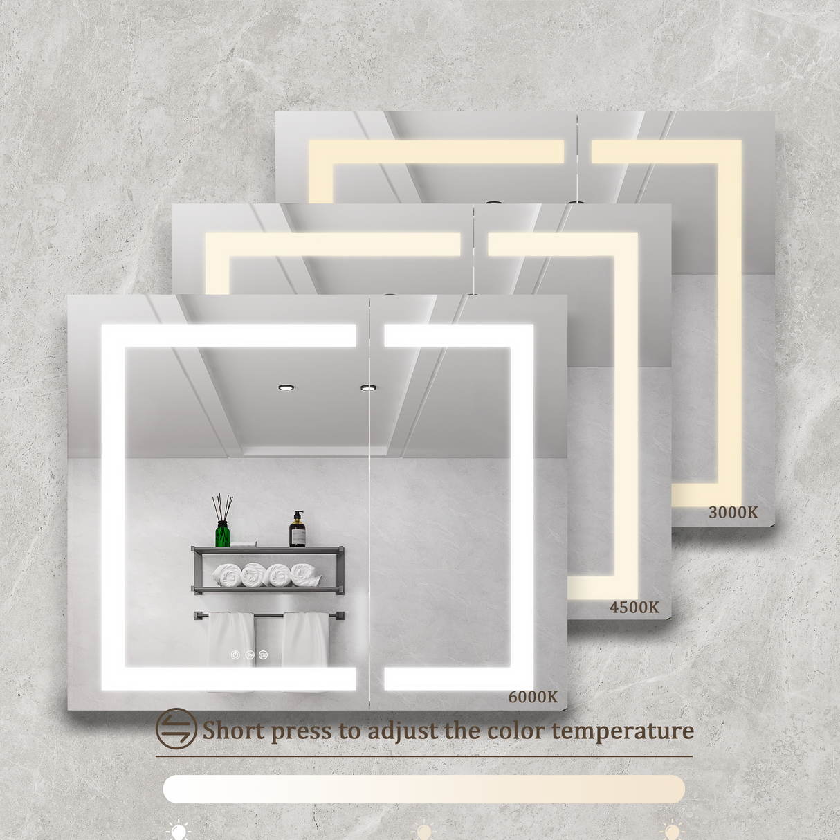 36x30 Inch Medicine Cabinet with LED Vanity Mirror