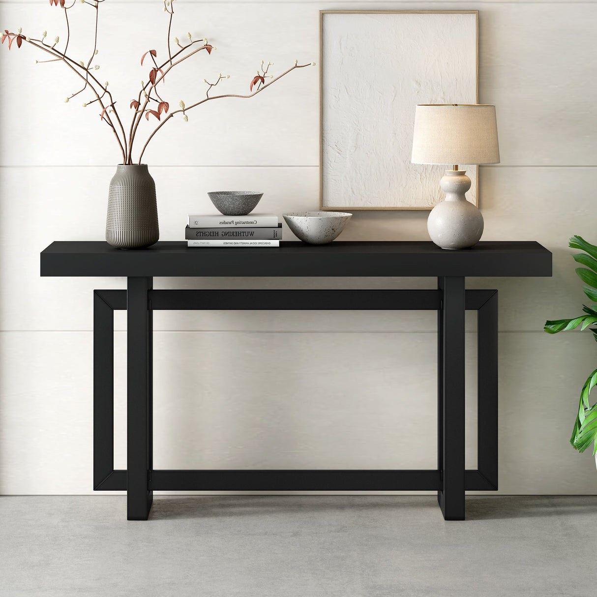 U Style 59.1'' Painted Entryway Table with Pine Veneer