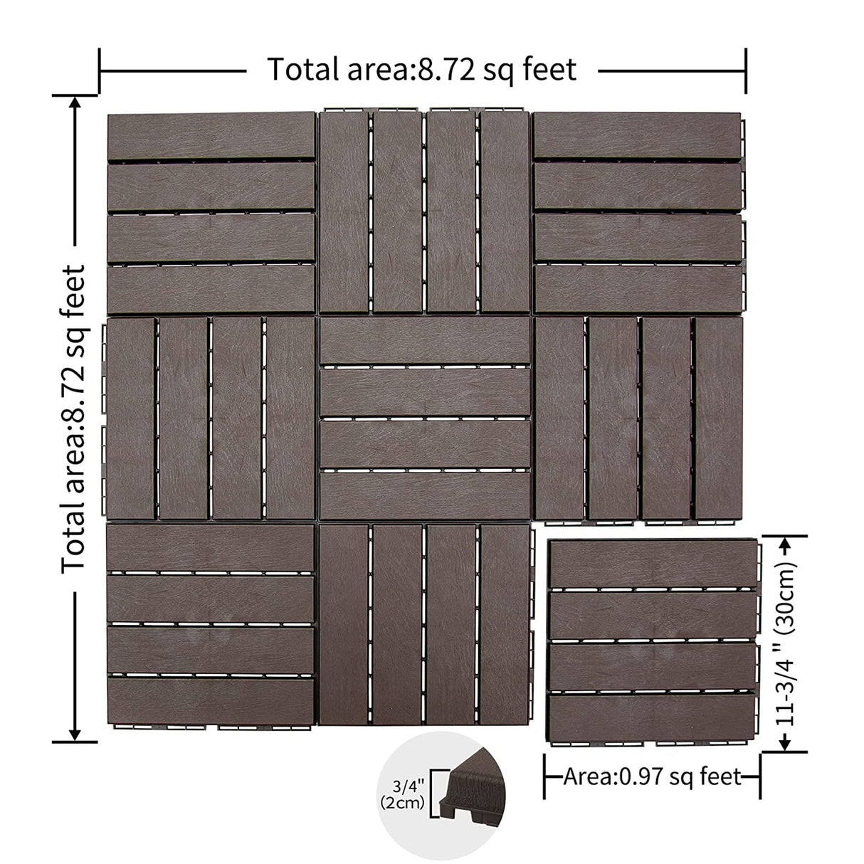 Patio Interlocking Deck Tiles