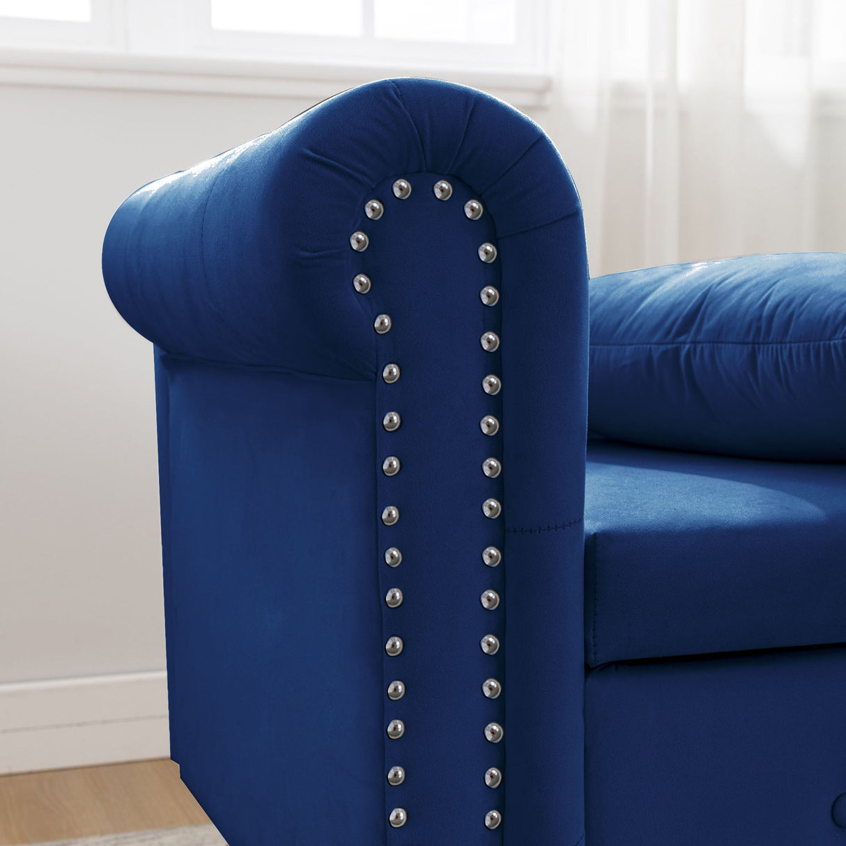 Navy Velvet Chaise Lounge