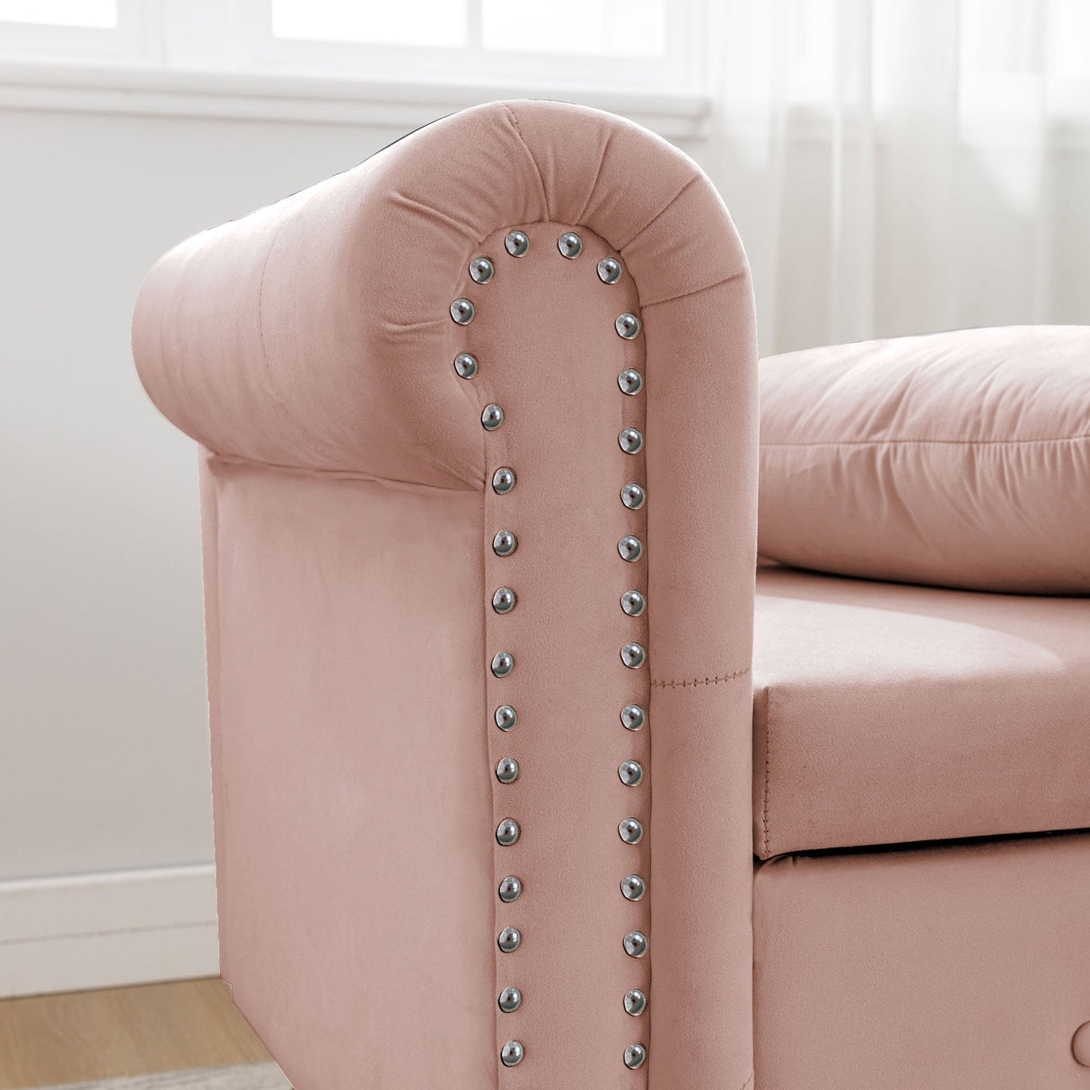 Pink Chaise Lounge Indoor Velvet Lounge Chair