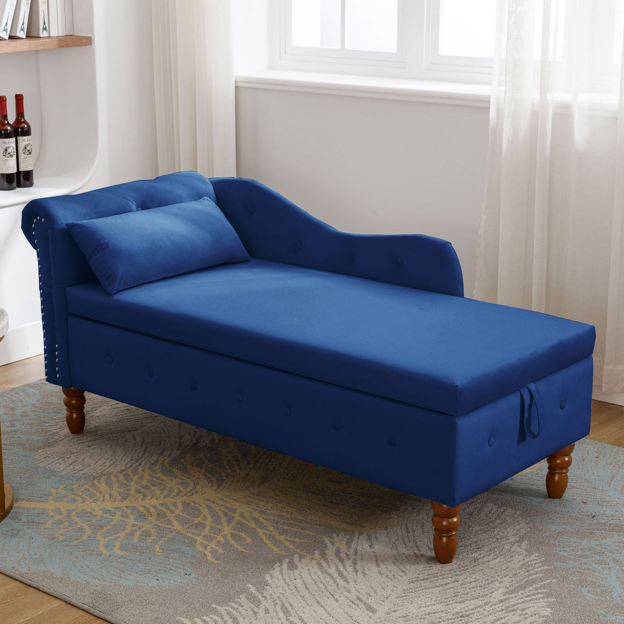 Navy Velvet Chaise Lounge