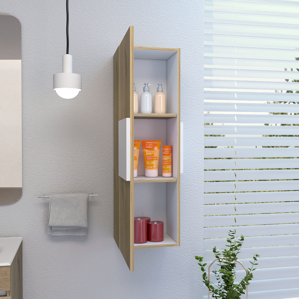 Medicine 38"H Single Door Cabinet, Three Shelves, Light
