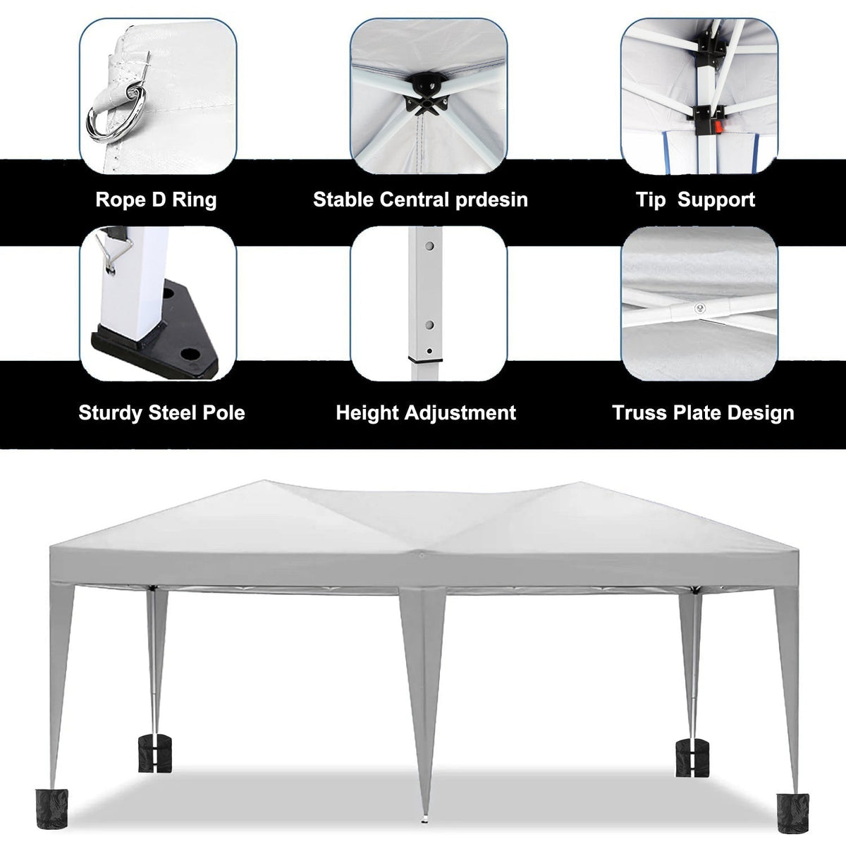 10'x20' EZ Pop Up Canopy Tent with Removable Sidewalls
