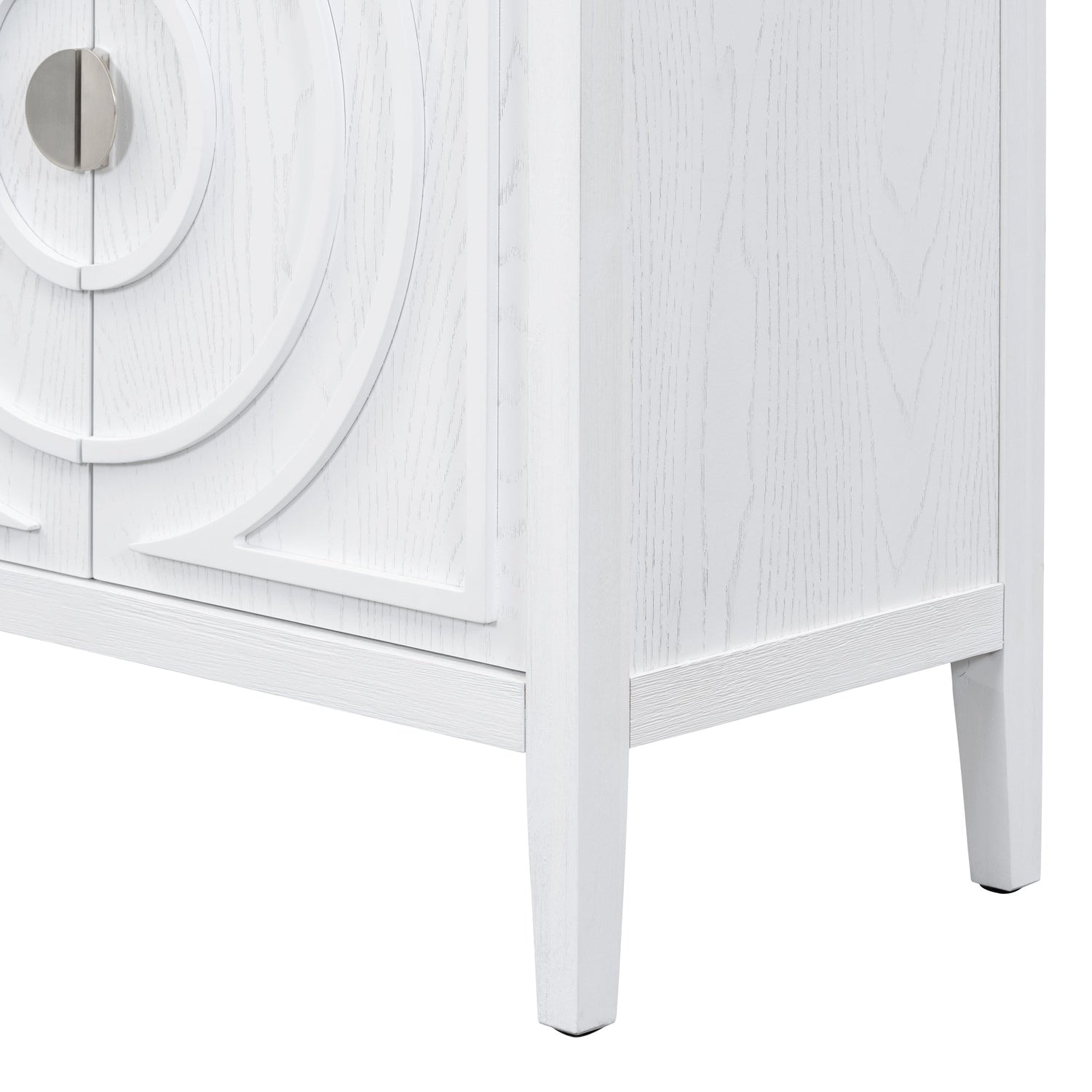 Circular Groove Design Retro Sideboard