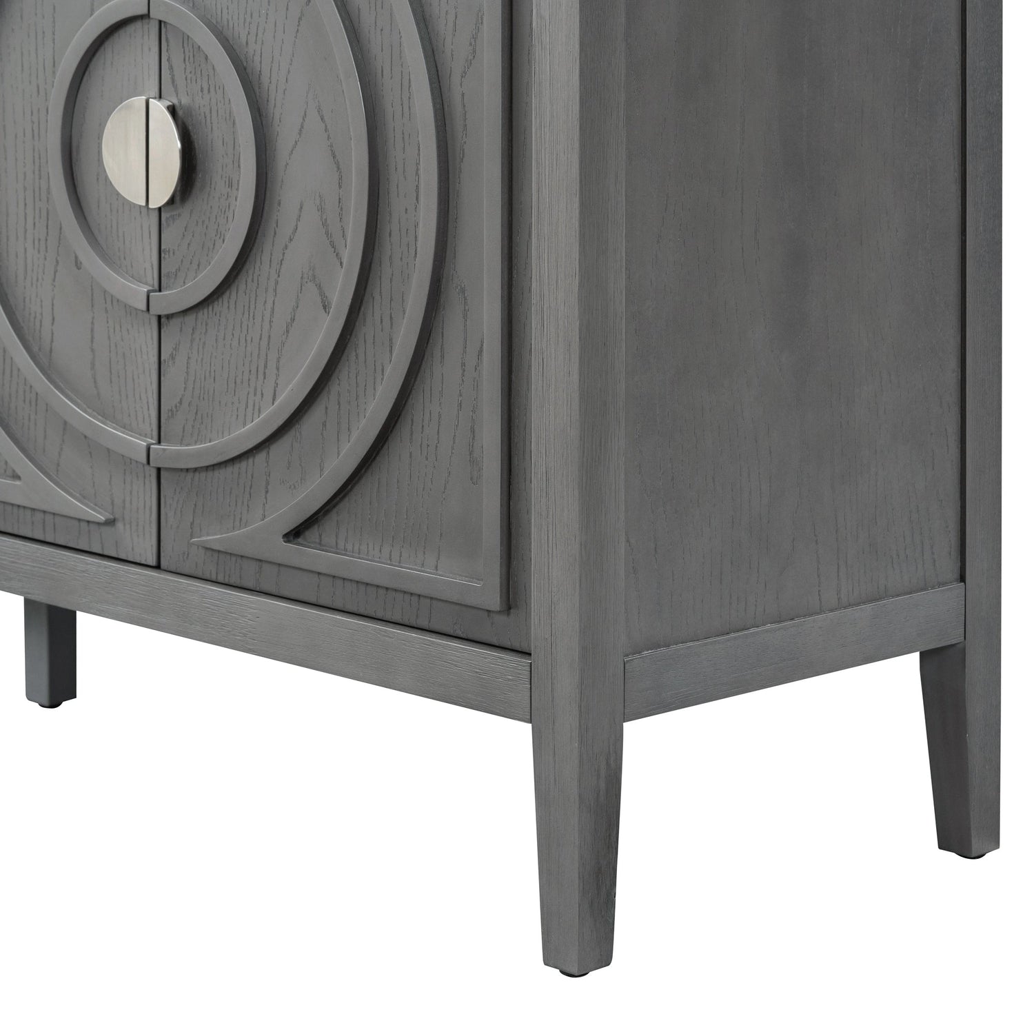 Circular Groove Design Retro Sideboard