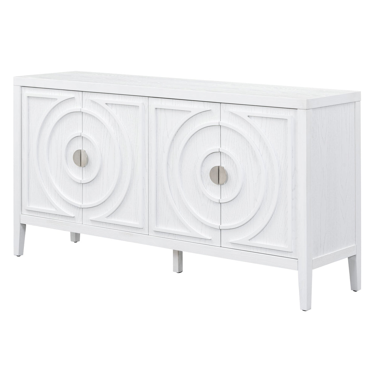 Circular Groove Design Retro Sideboard