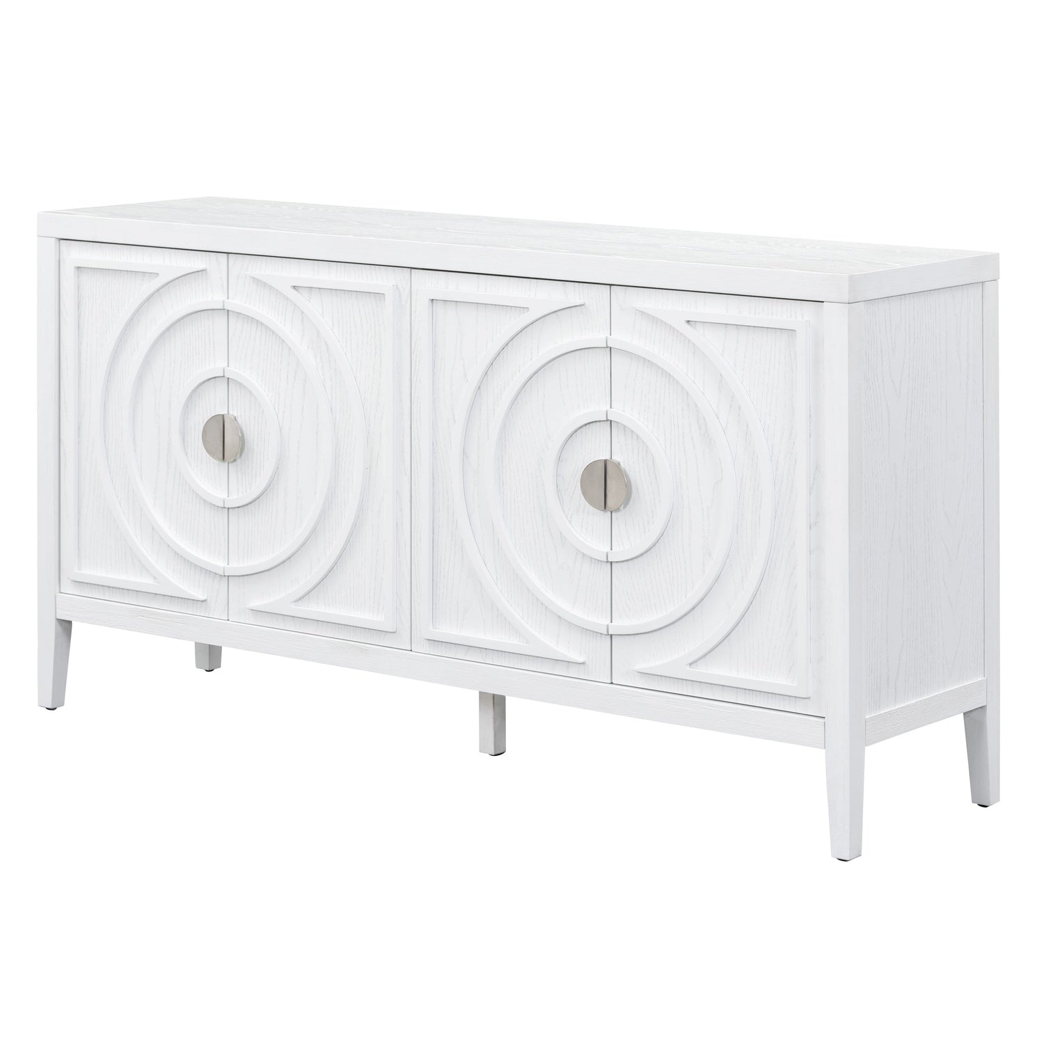 Circular Groove Design Retro Sideboard