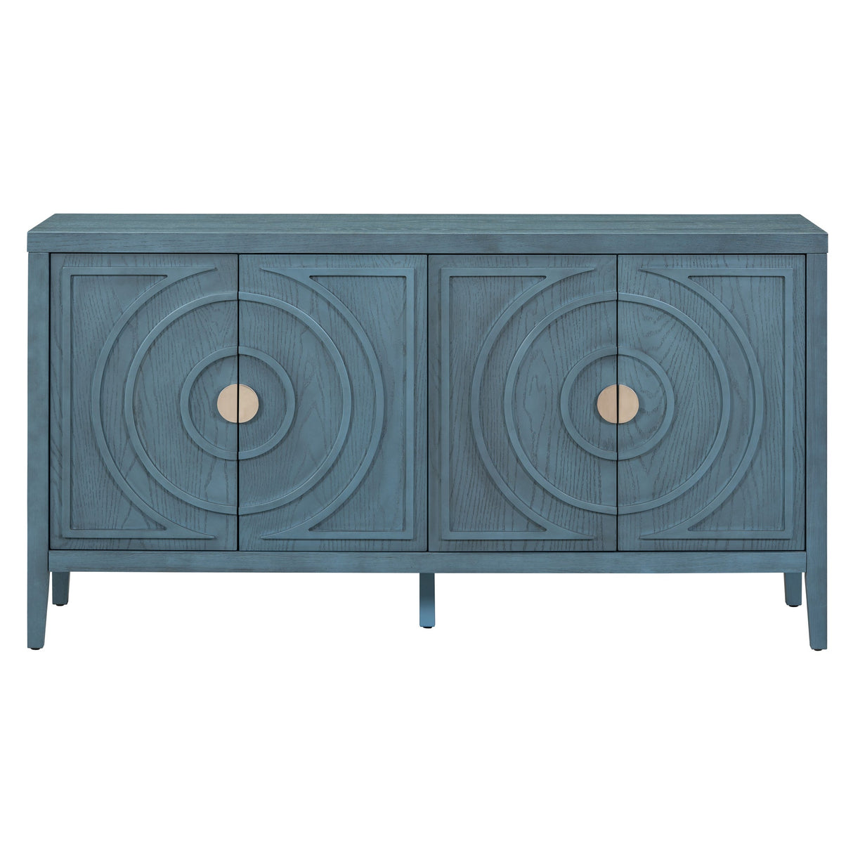 Circular Groove Design Retro Sideboard