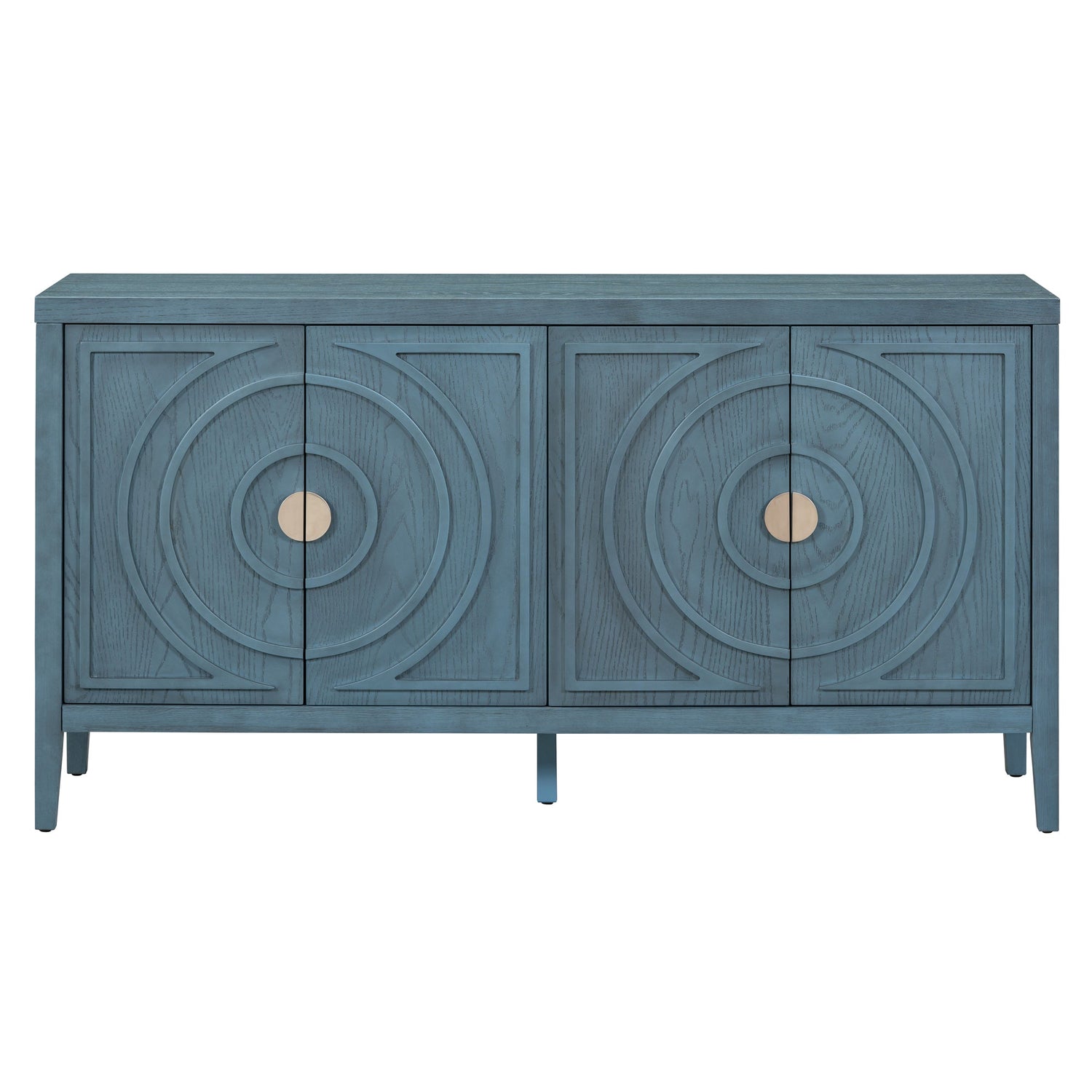Circular Groove Design Retro Sideboard