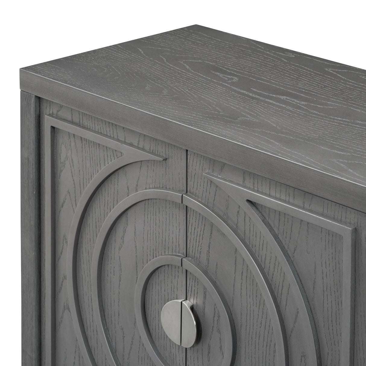 Circular Groove Design Retro Sideboard