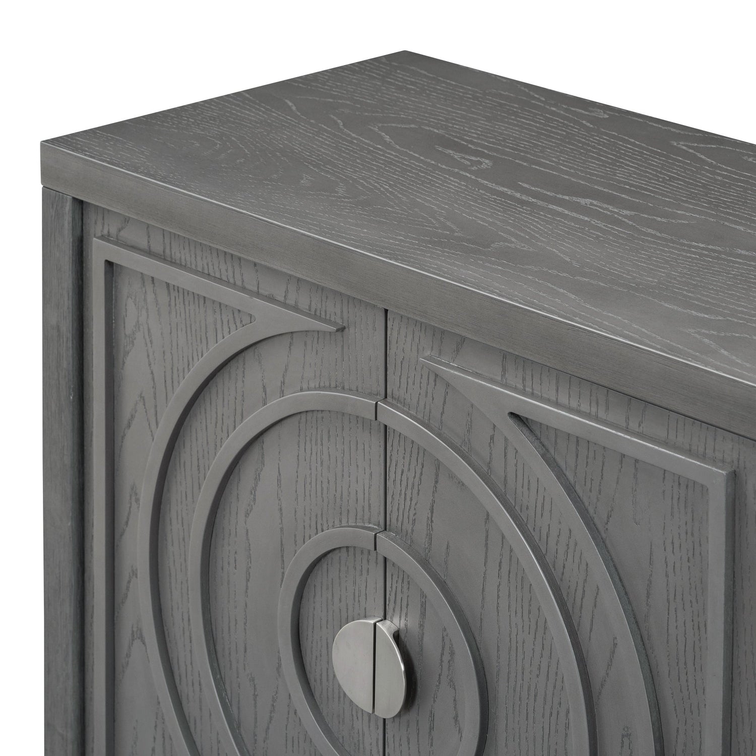 Circular Groove Design Retro Sideboard