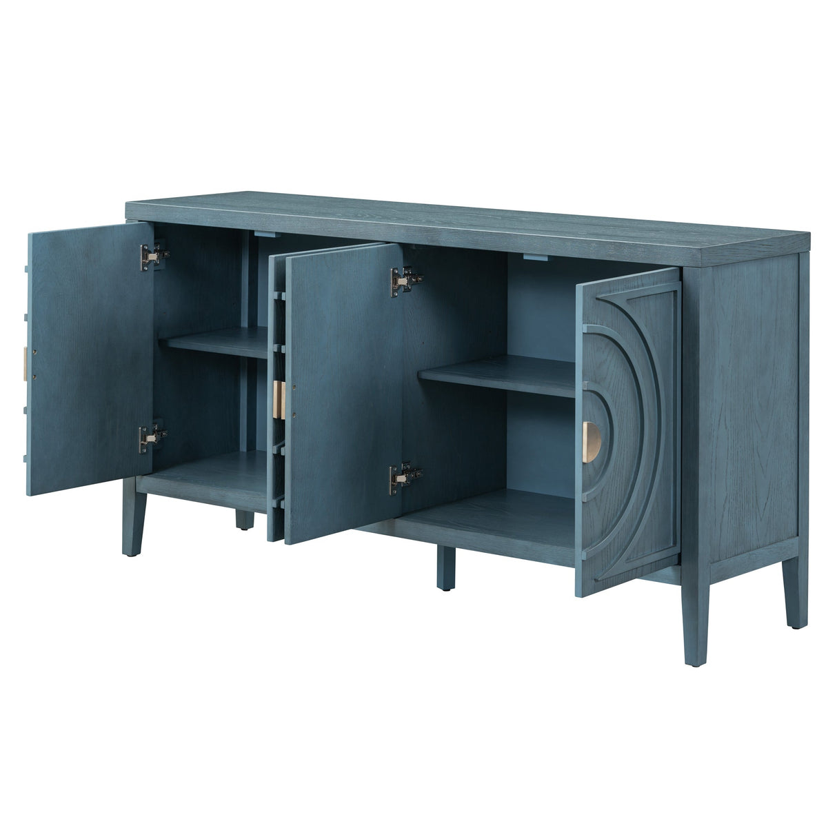 Circular Groove Design Retro Sideboard