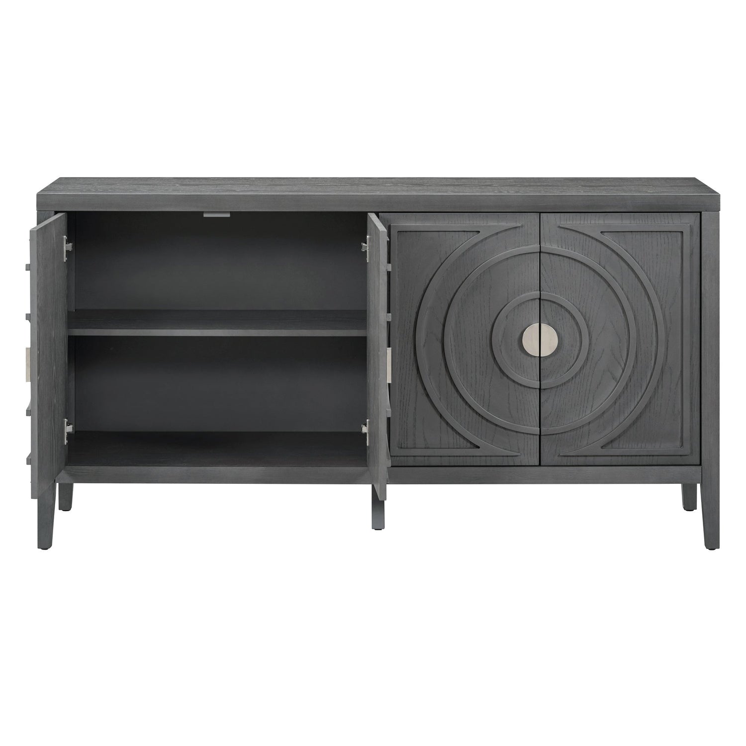 Circular Groove Design Retro Sideboard