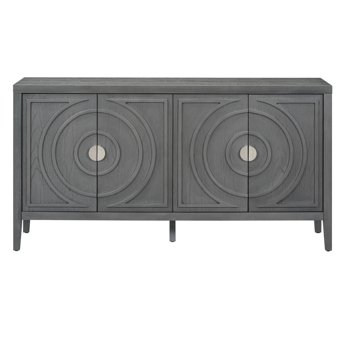 Circular Groove Design Retro Sideboard