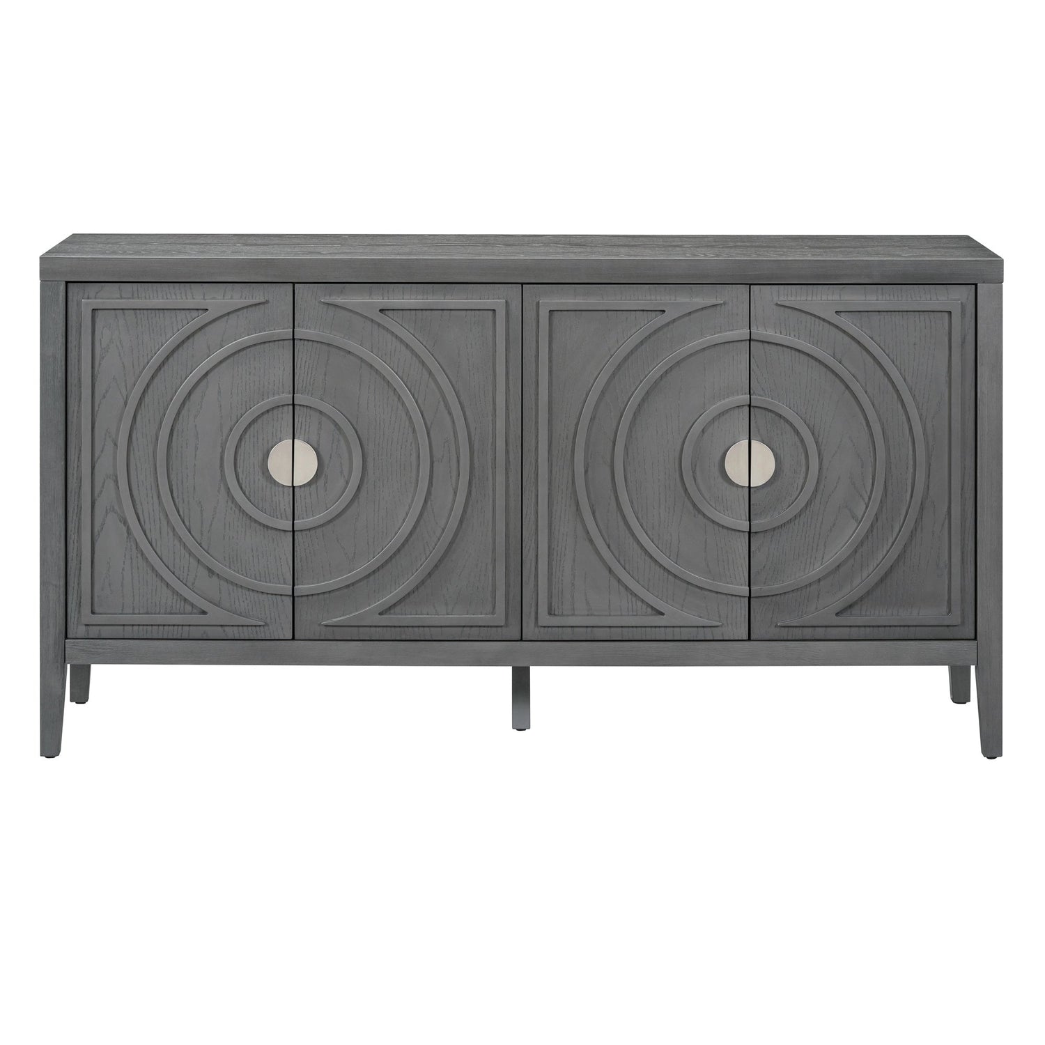 Circular Groove Design Retro Sideboard