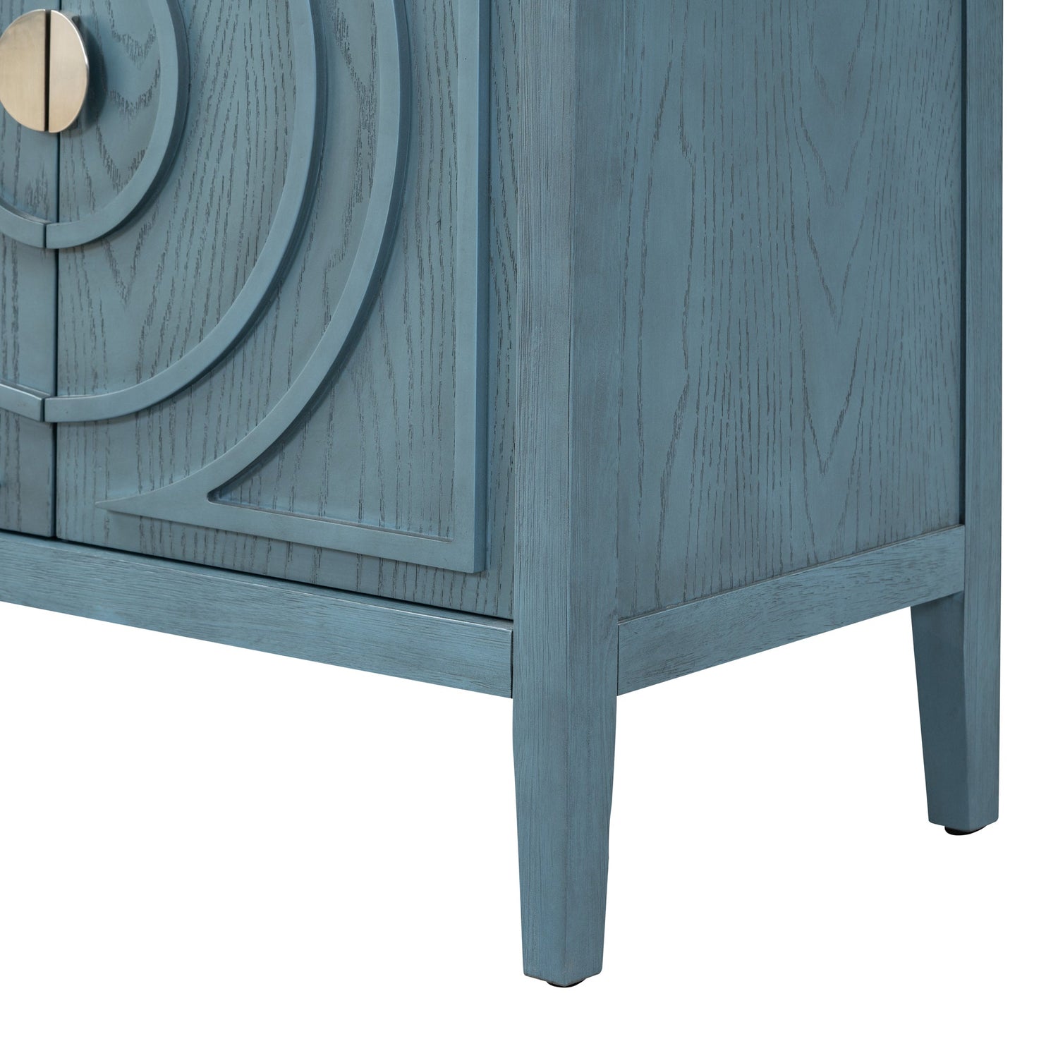 Circular Groove Design Retro Sideboard