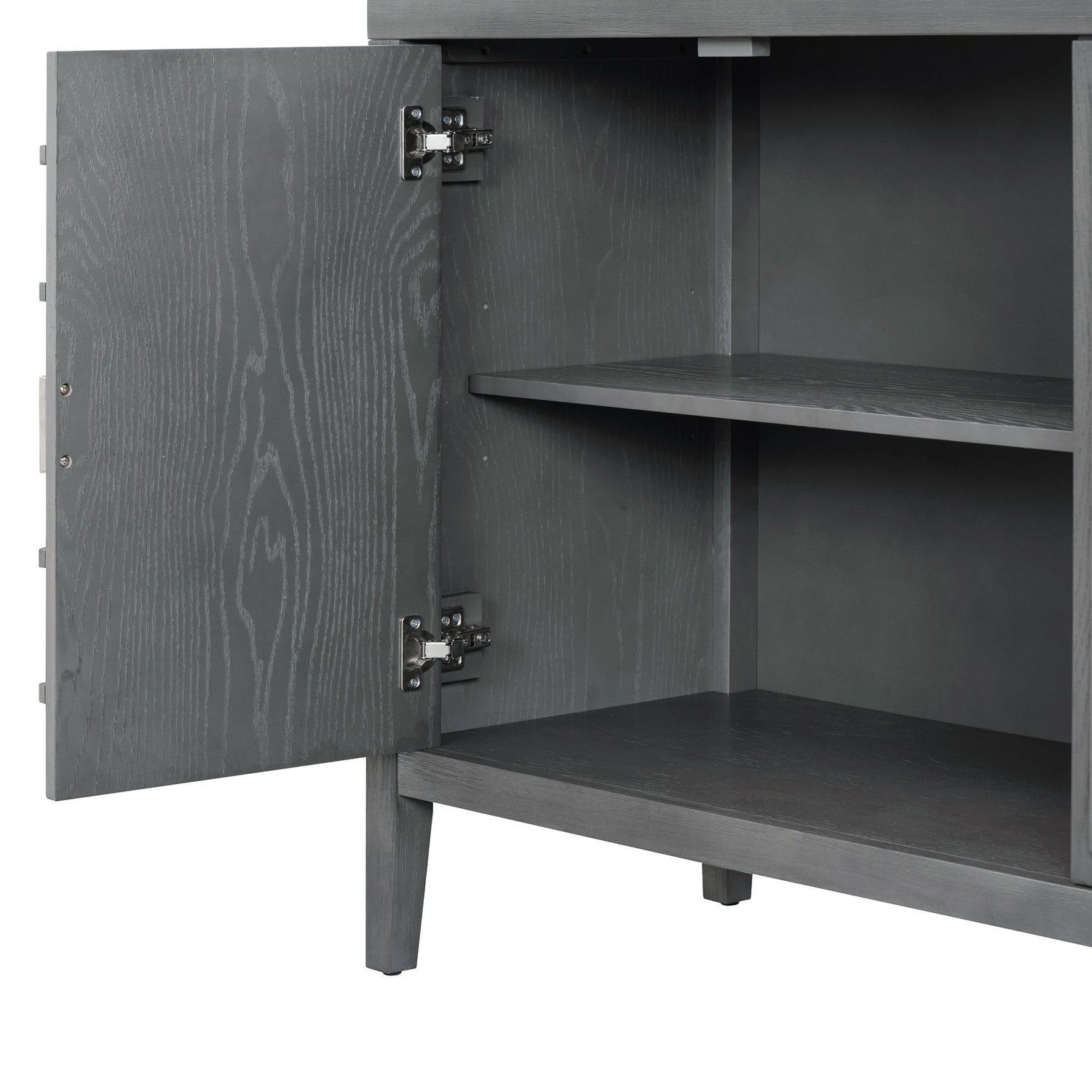 Circular Groove Design Retro Sideboard