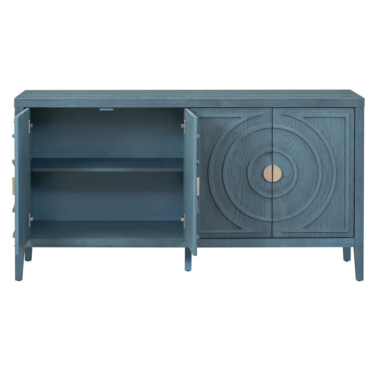 Circular Groove Design Retro Sideboard