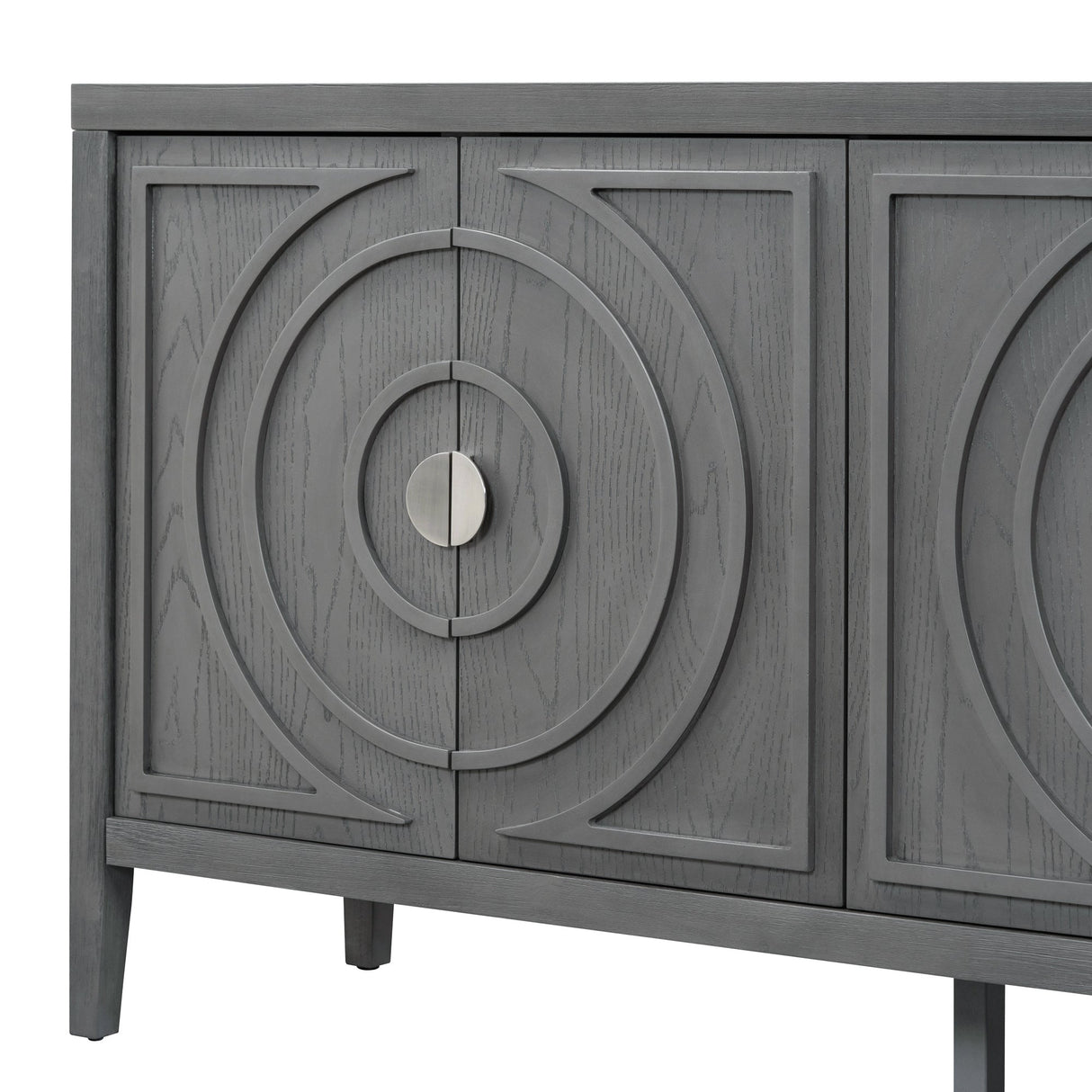 Circular Groove Design Retro Sideboard