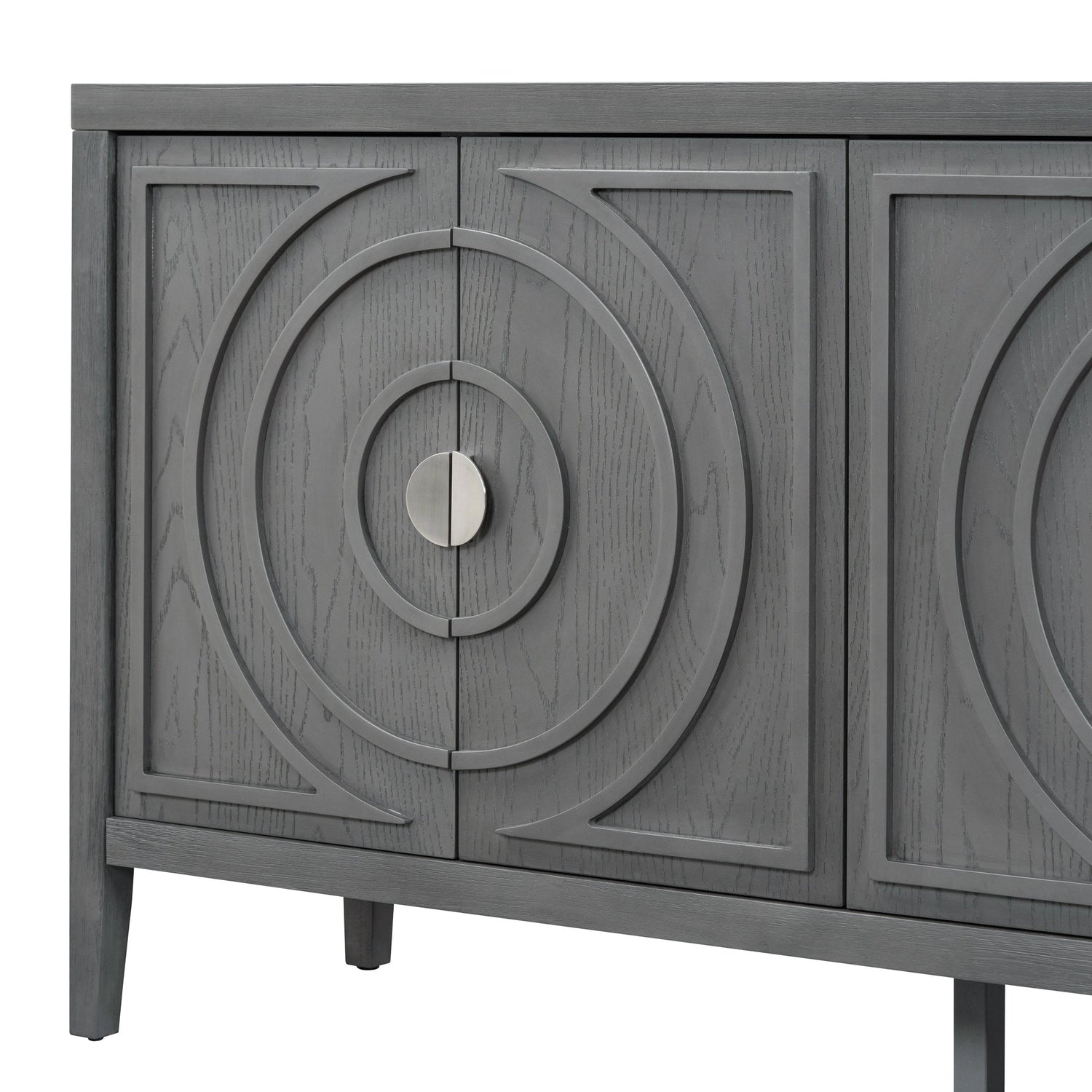 Circular Groove Design Retro Sideboard