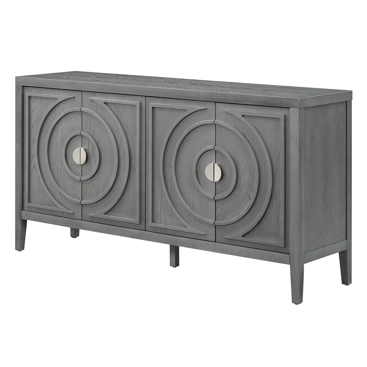 Circular Groove Design Retro Sideboard