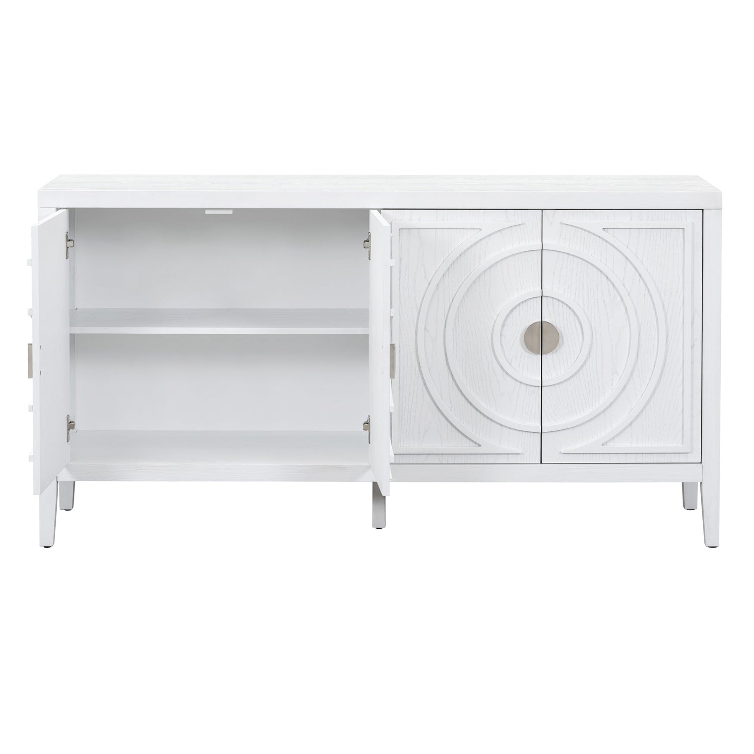 Circular Groove Design Retro Sideboard