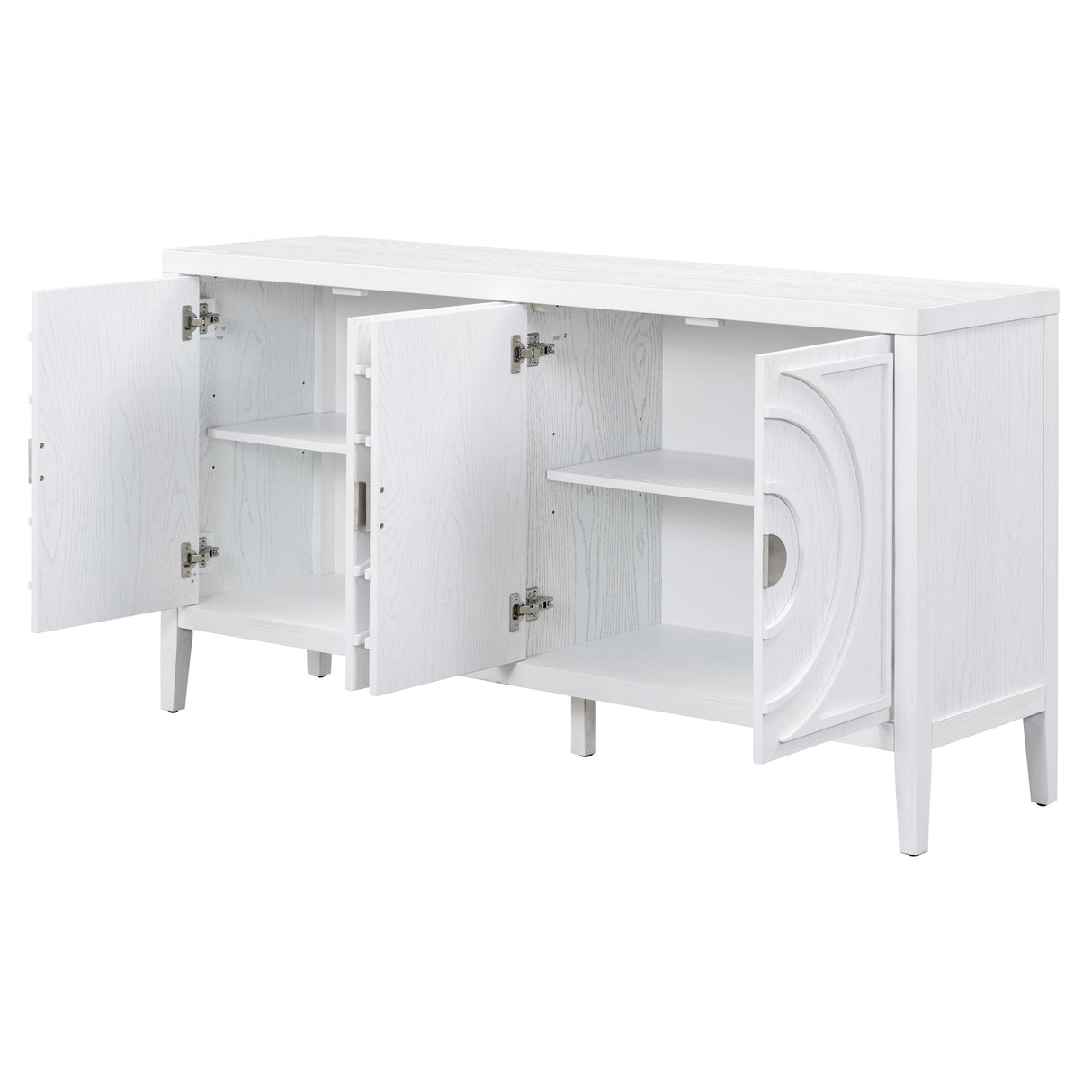 Circular Groove Design Retro Sideboard