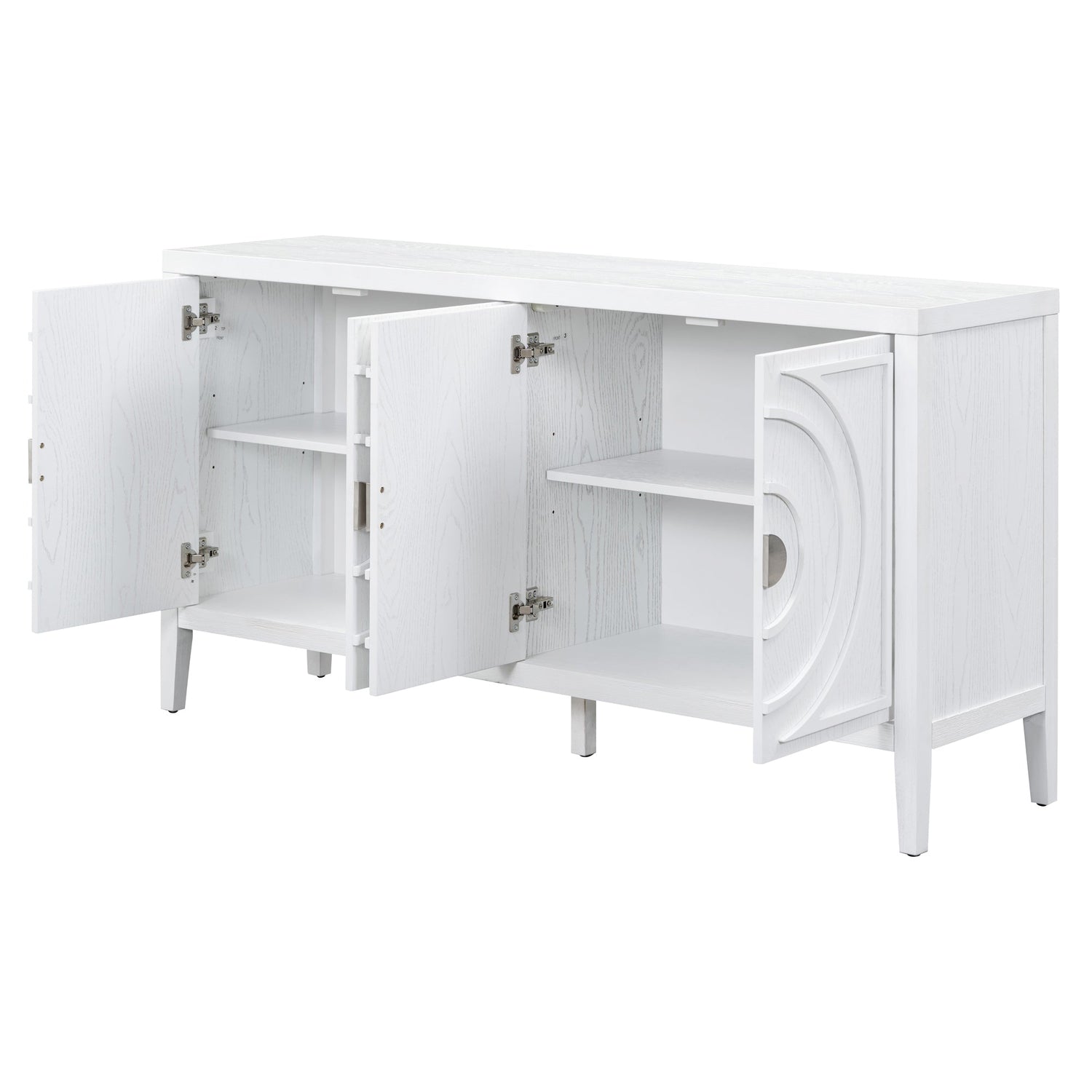 Circular Groove Design Retro Sideboard