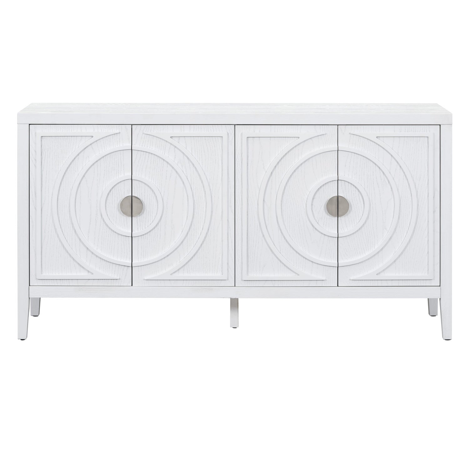 Circular Groove Design Retro Sideboard