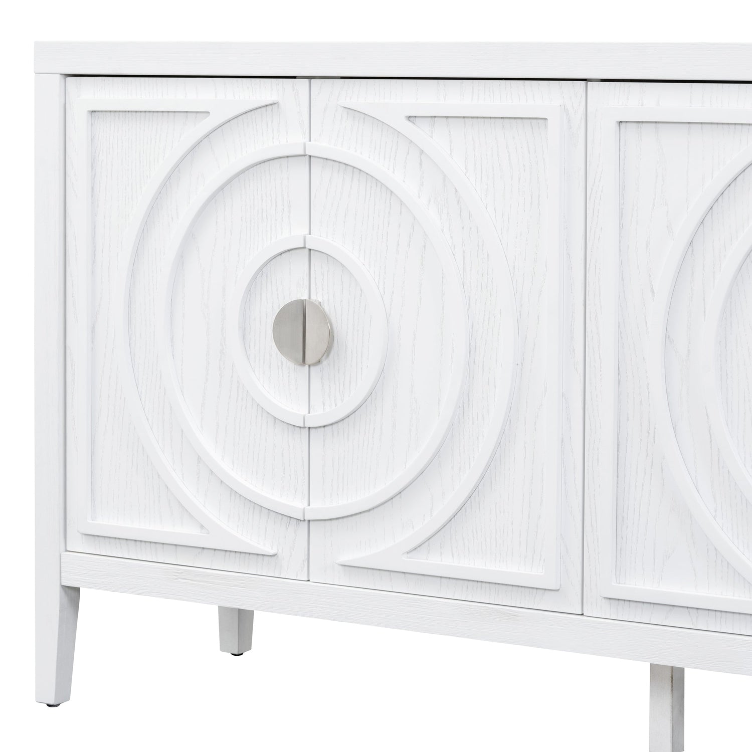 Circular Groove Design Retro Sideboard
