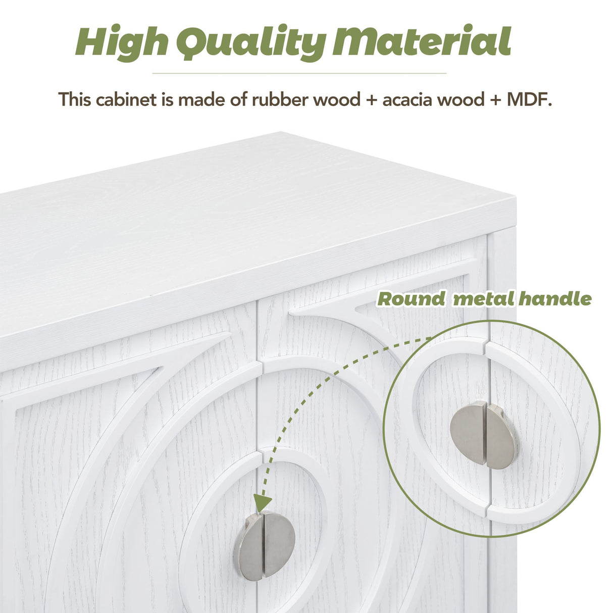 Circular Groove Design Retro Sideboard