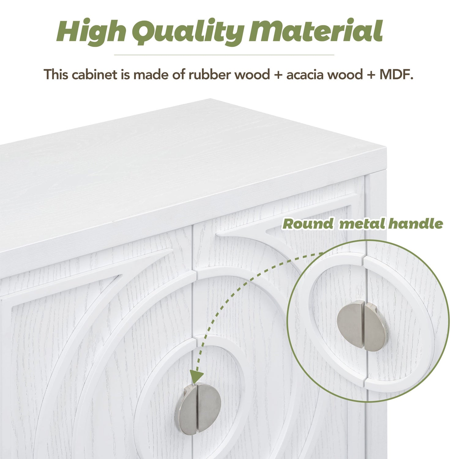 Circular Groove Design Retro Sideboard