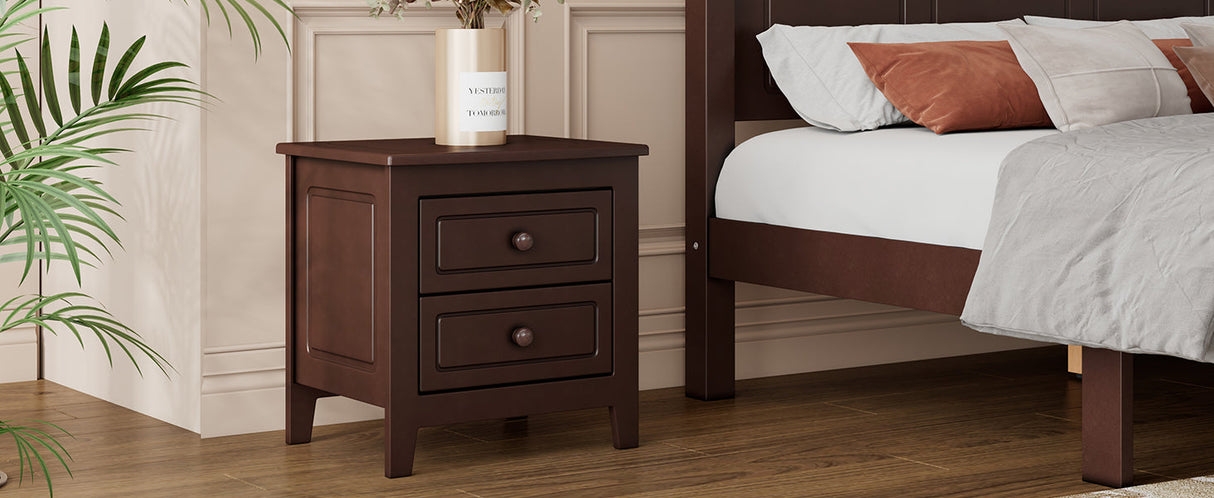 2-Drawer Nightstand for Bedroom