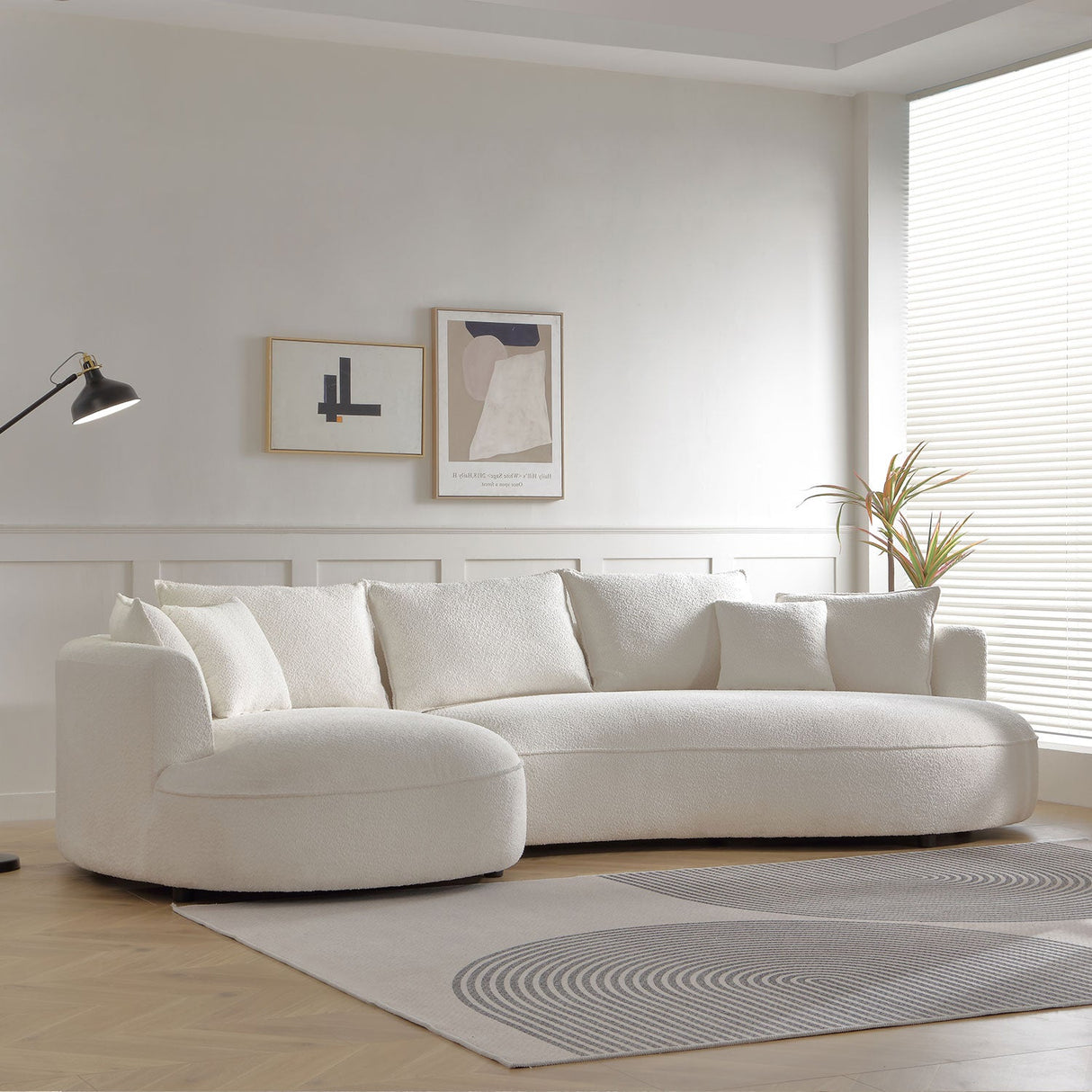 Curved Sofa with Ingenious Shape in Beige