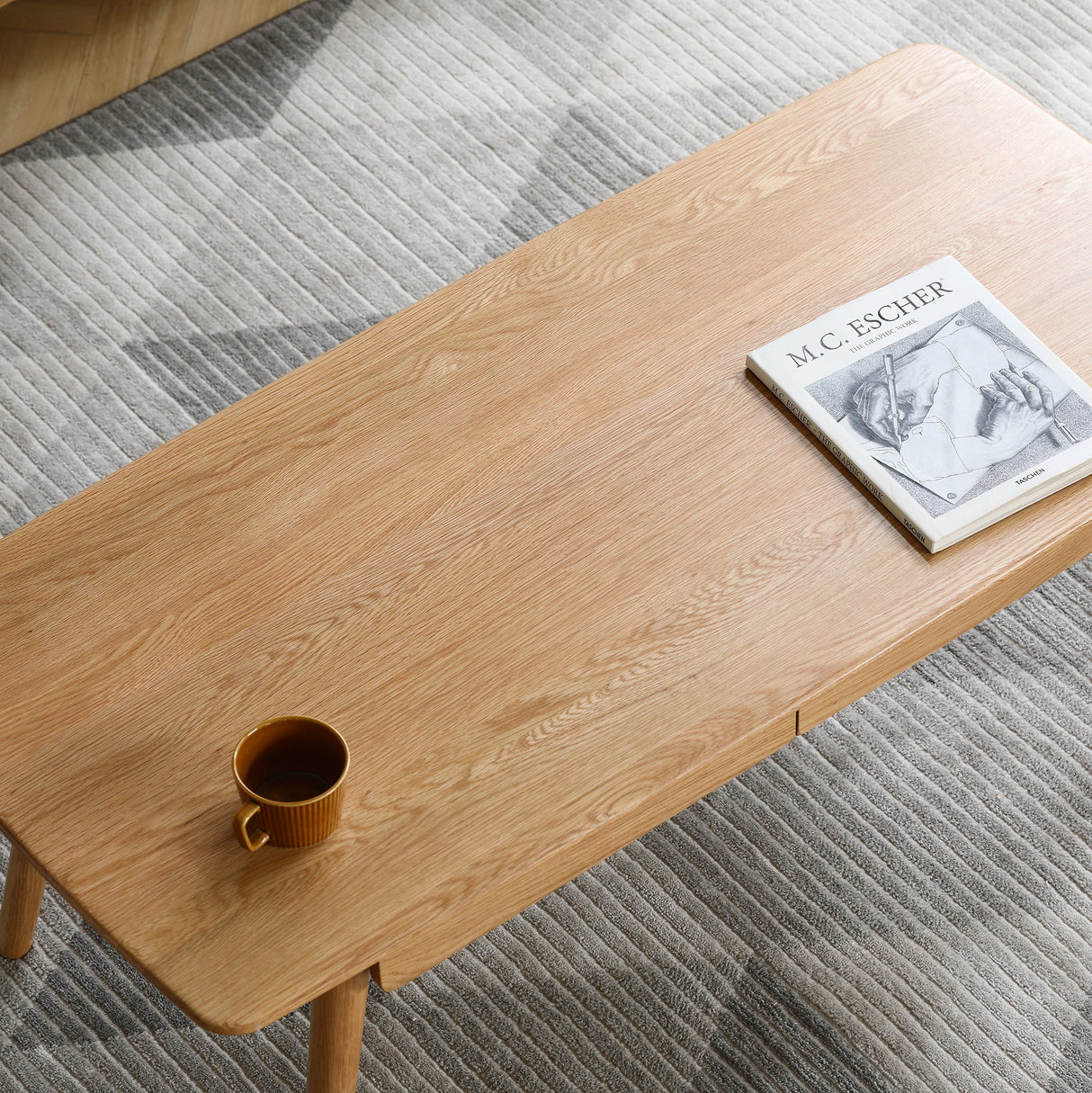 Solid Wood Center Coffee Table with Storage