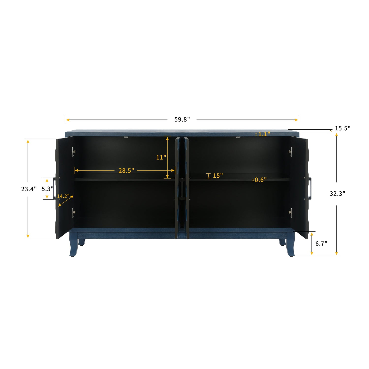 Chevron 4-Door Sideboard Cabinet