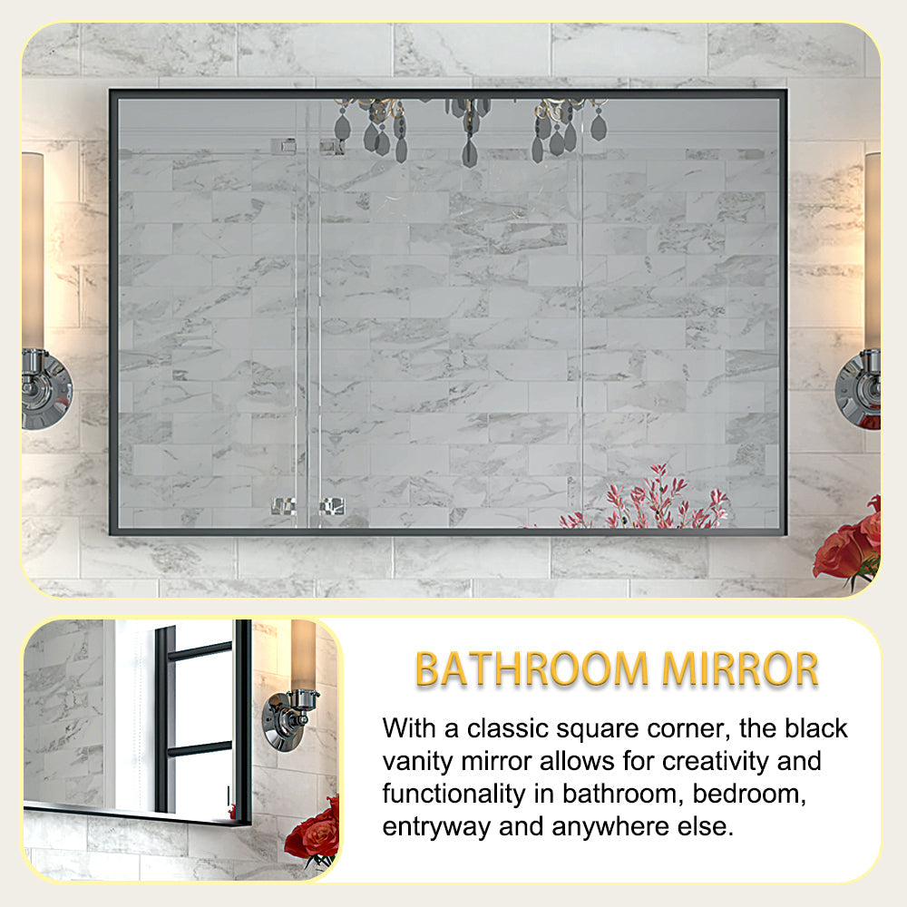 36x30 Inch Glossy Bathroom Mirror