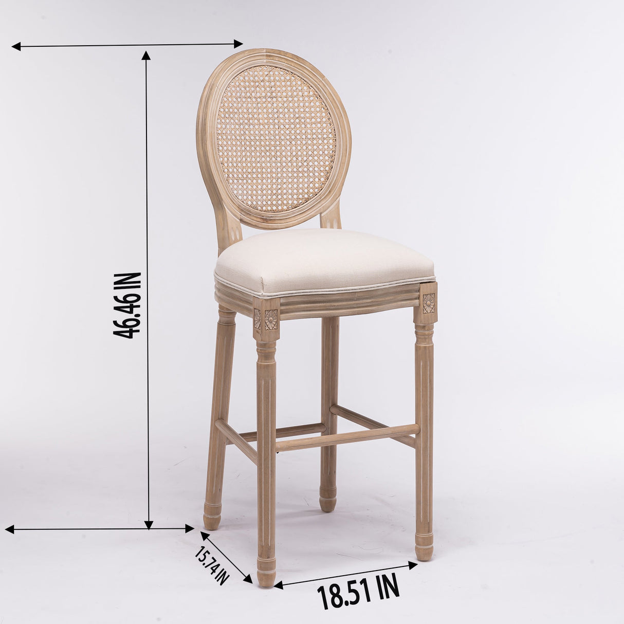 French Country Wooden Barstools,Set of  2