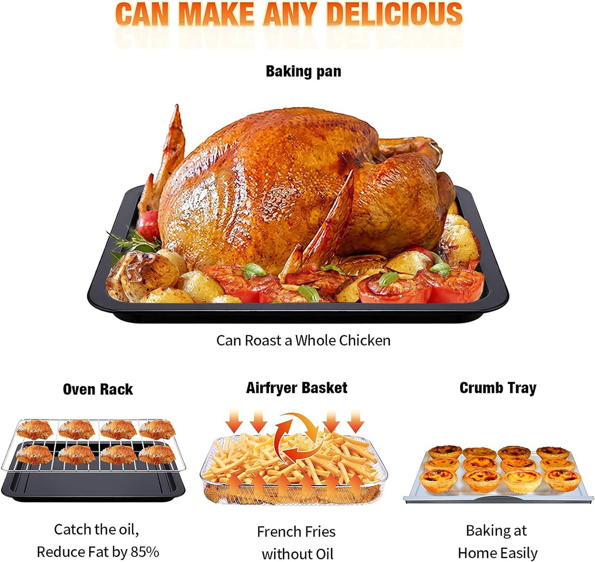 Geek Chef 6 Slice 26QT Air Fryer and Toaster Oven Combo
