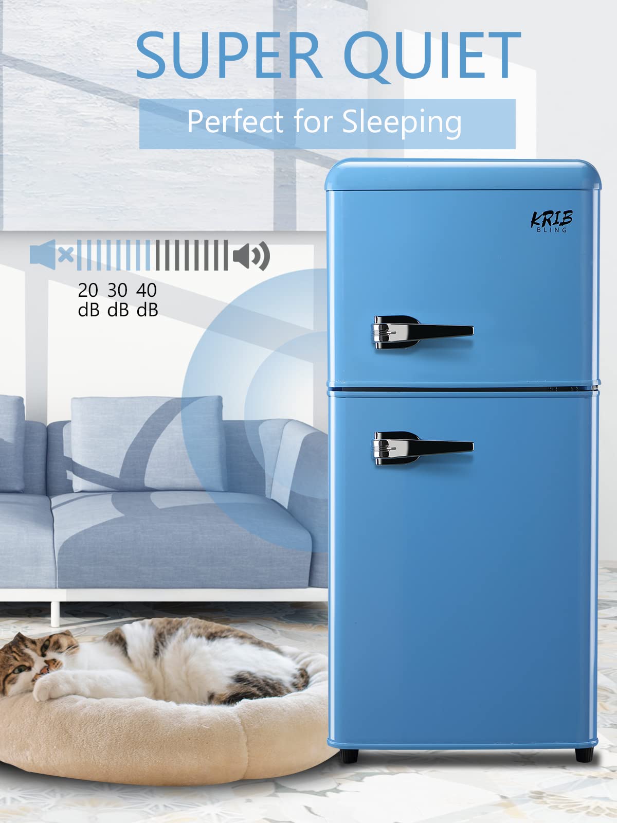 3.5 Cu.Ft Compact Refrigerator - Retro Mini Fridge with Freezer