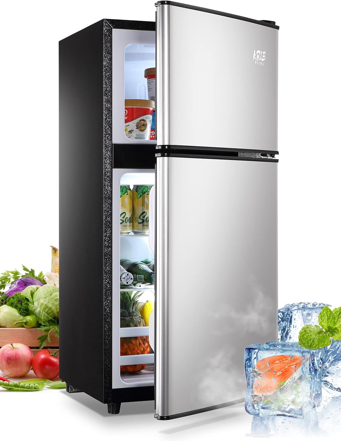 3.5Cu.Ft Compact Refrigerator Mini Fridge with Freezer