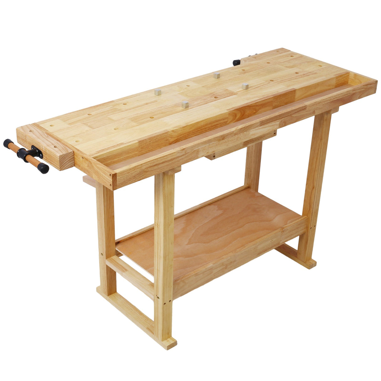 55-Inch Wood Workbench with Bar Clamps Set