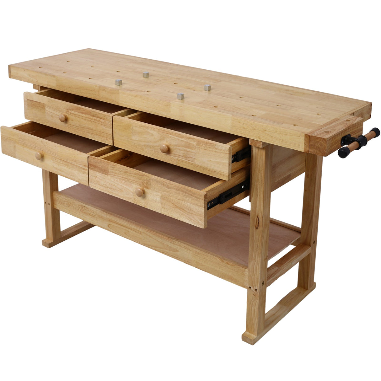 60-Inch Workbench with 4 Drawers and Bar Clamps