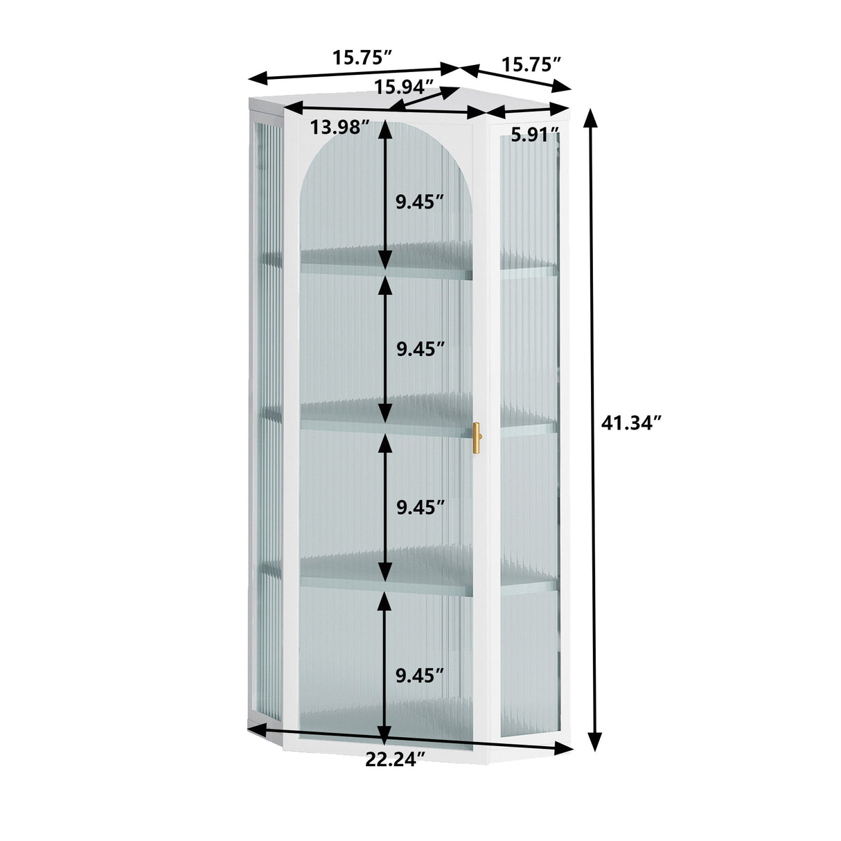 Glass Door Wall Mounted Corner Cabinet
