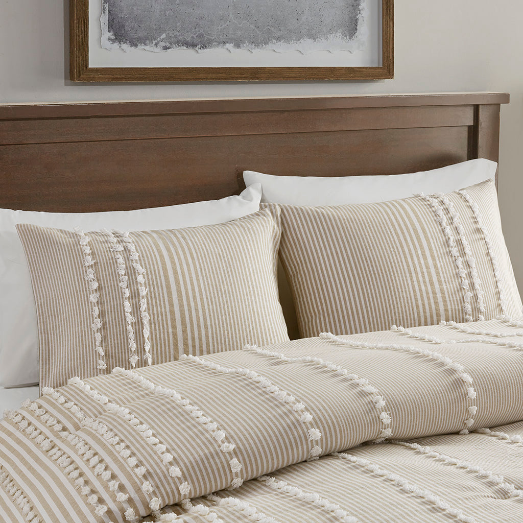 King 3 Piece Cotton Yarn Dyed Comforter Set
