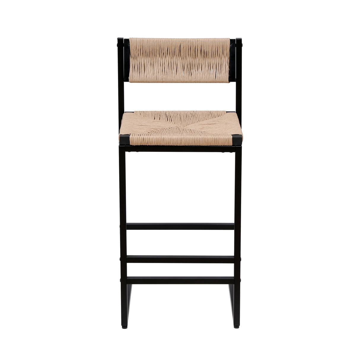 Honey Bar Stools Set of 2 - Paper Rope Weave Dining Chairs